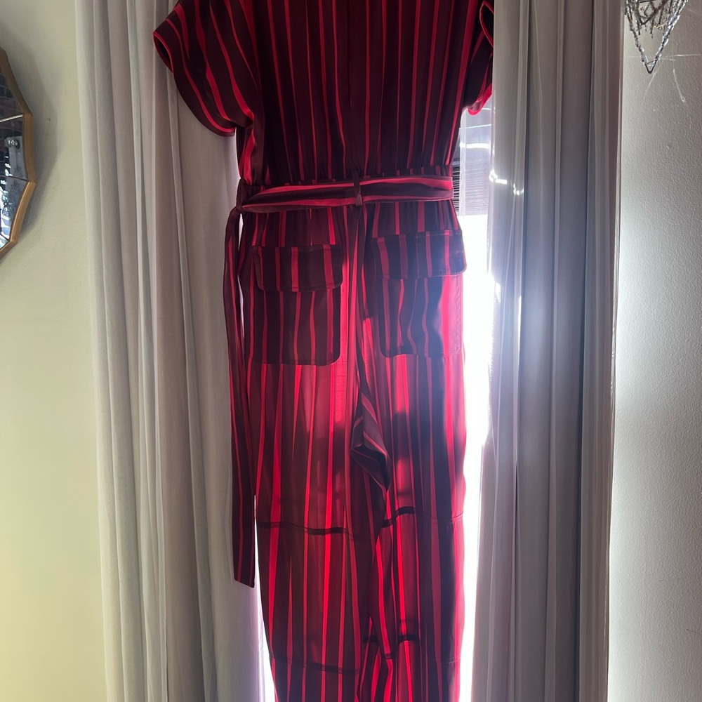 Hutch Red and Black Striped Jumpsuit
